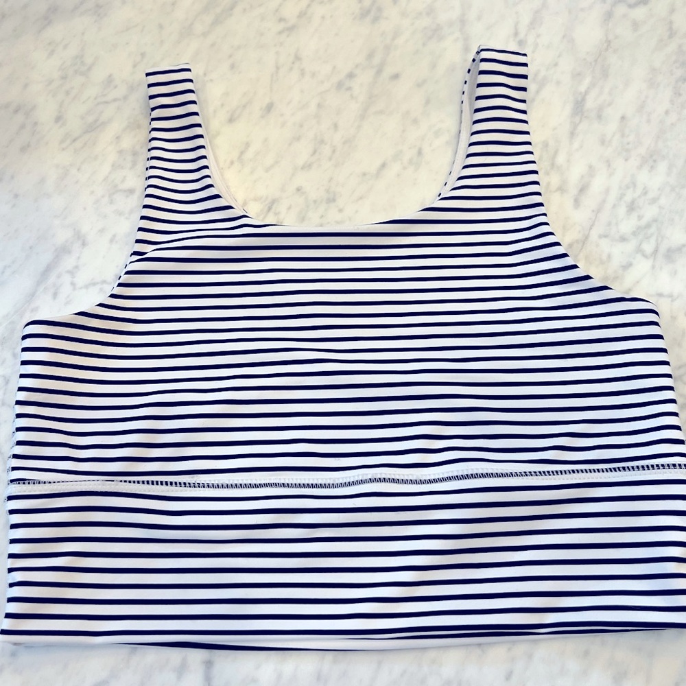 DYI (Define Your Inspiration) “Elevate” Black and White Striped Sports Bra